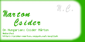 marton csider business card